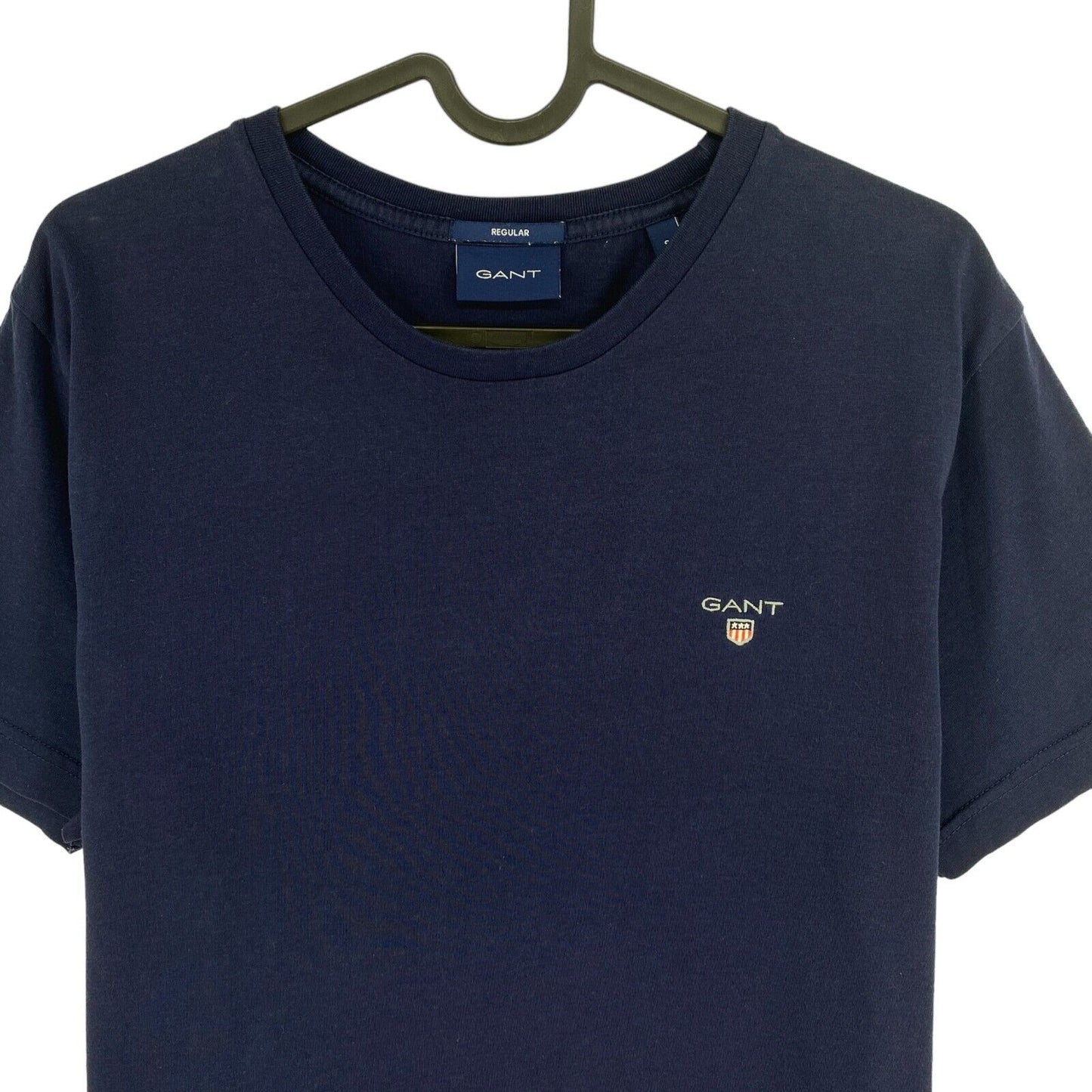 GANT Marineblaues Original-T-Shirt mit Rundhalsausschnitt und normaler Passform, Größe S