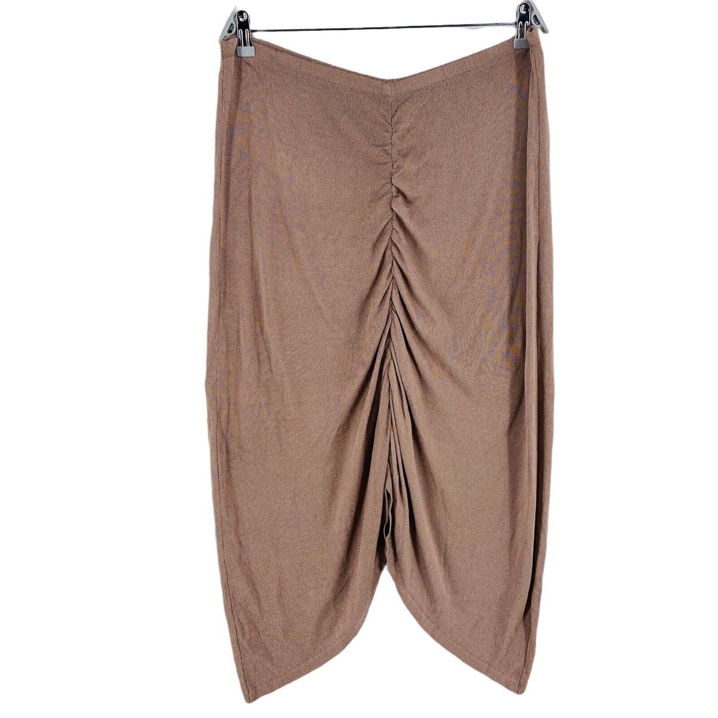 UNITED NATIONS COLORS Beige Midi Tulip Jersey Knit Skirt Size L