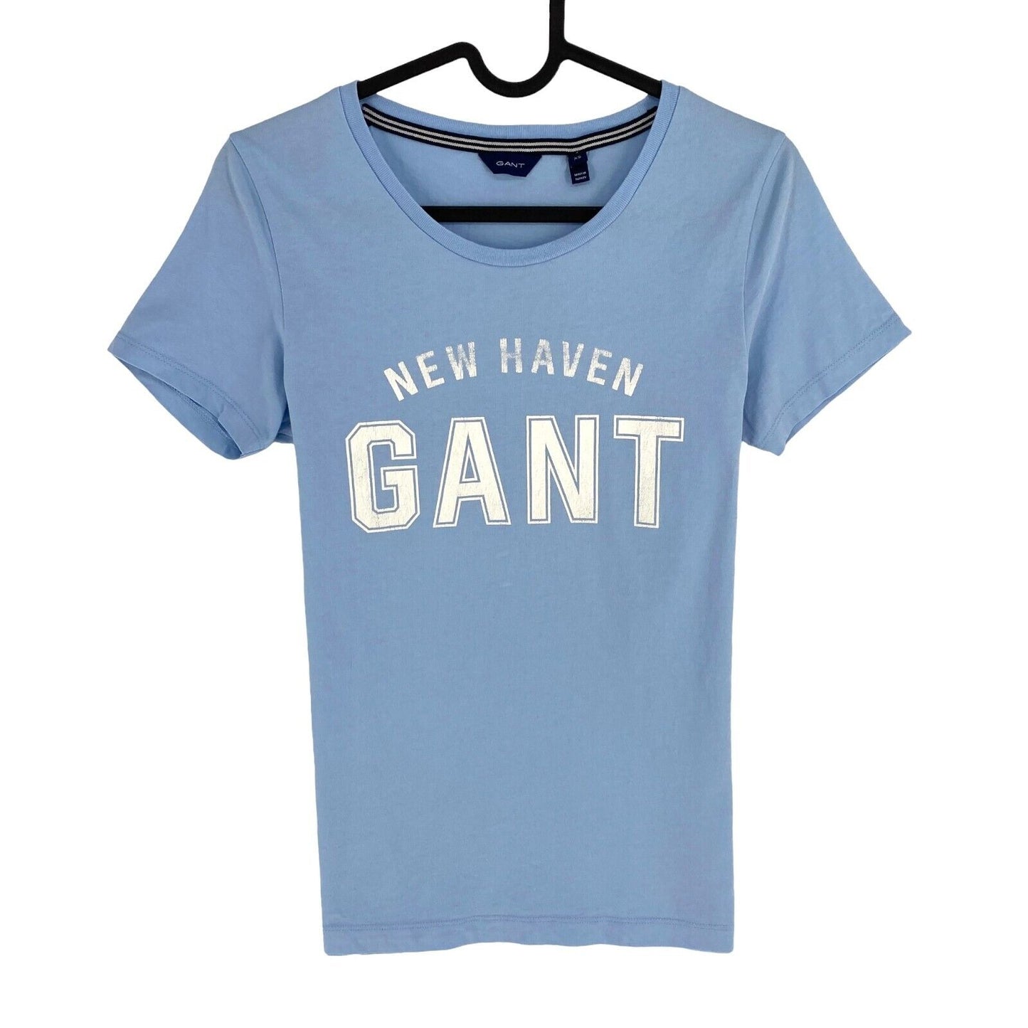 GANT Women Blue Logo Crew Neck Short Sleeves T Shirt Size XS