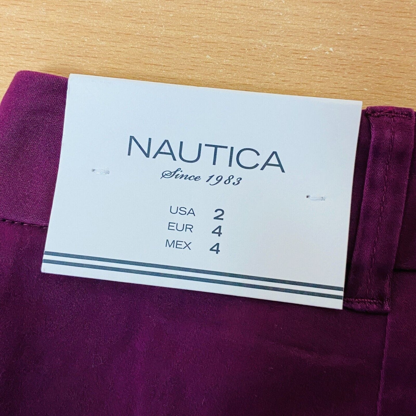 NAUTICA Women Dark Purple Stretch Skinny Fit Chino Trousers US 2 W28