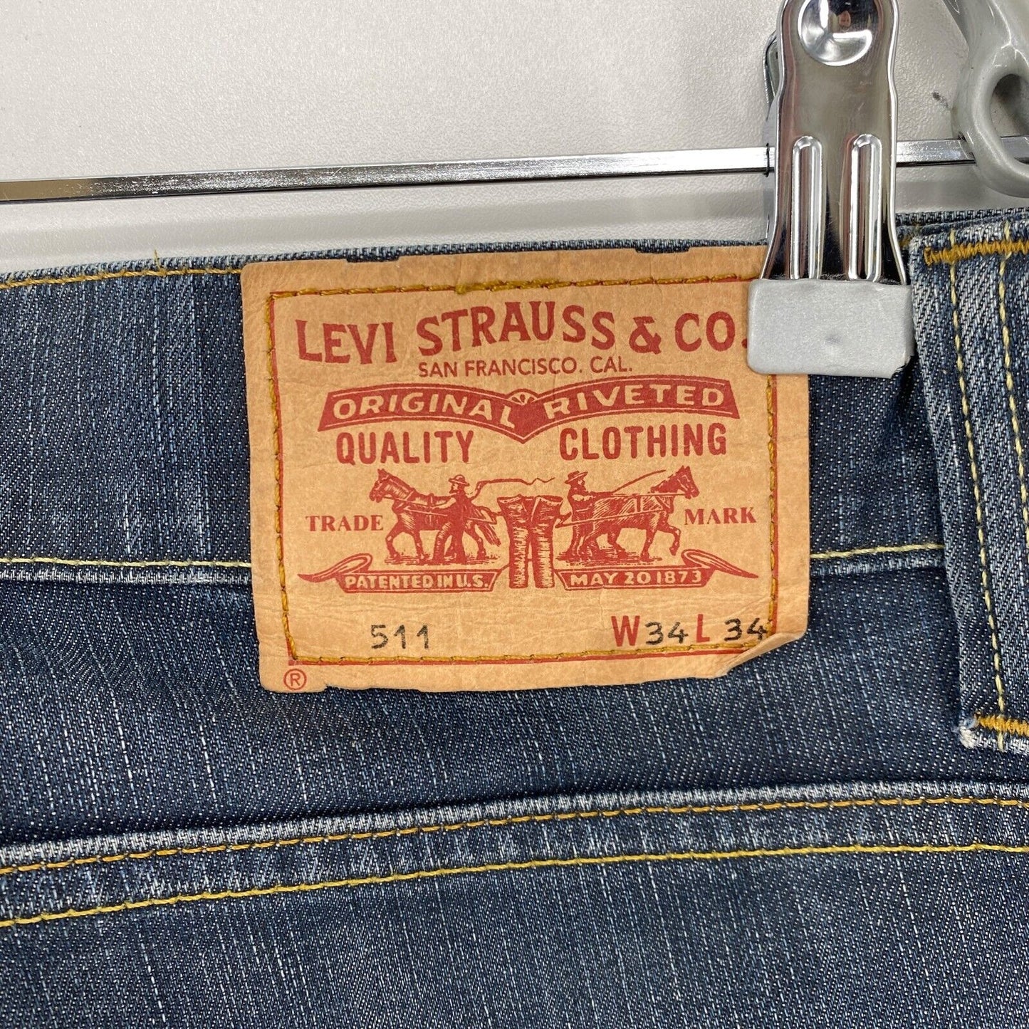 Levi's 511 Dark Grey Blue Stretch Slim Fit Jeans W34 L34