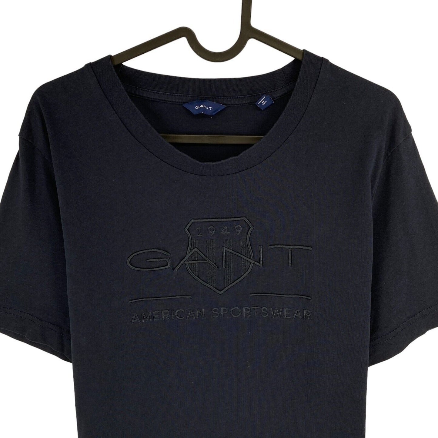 GANT Women Navy Blue Tonal Archive Shield Crew Neck Short Sleeve T Shirt Size XL