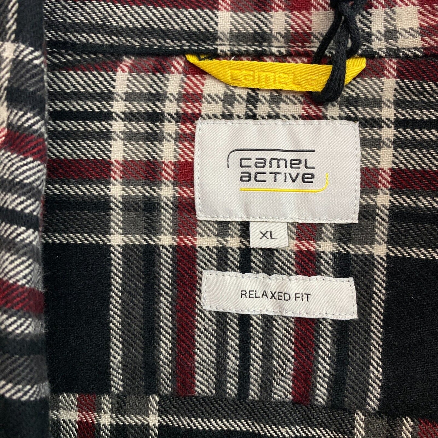 CAMEL ACTIVE Black Plaid Relaxed Fit Long Sleeves Shirt Size XL