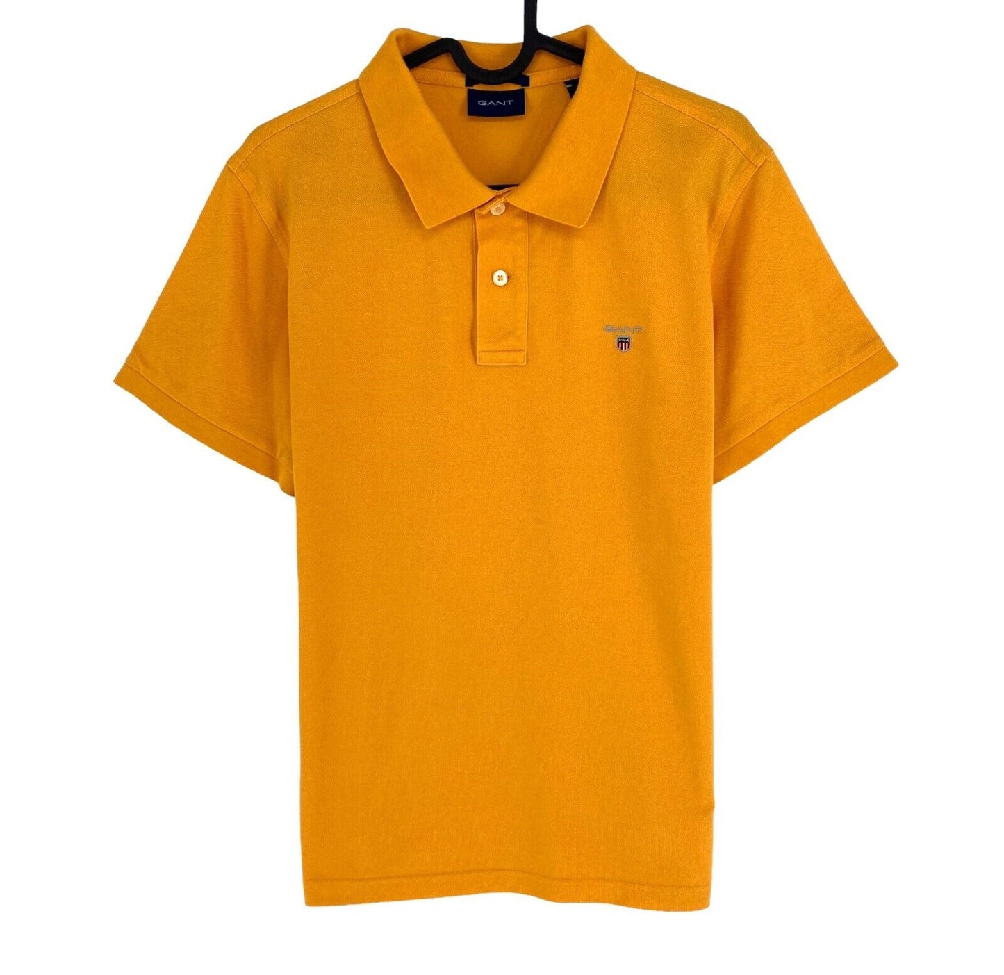 GANT Men Yellow Original Regular Fit Pique Rugger SS Polo Shirt Size M