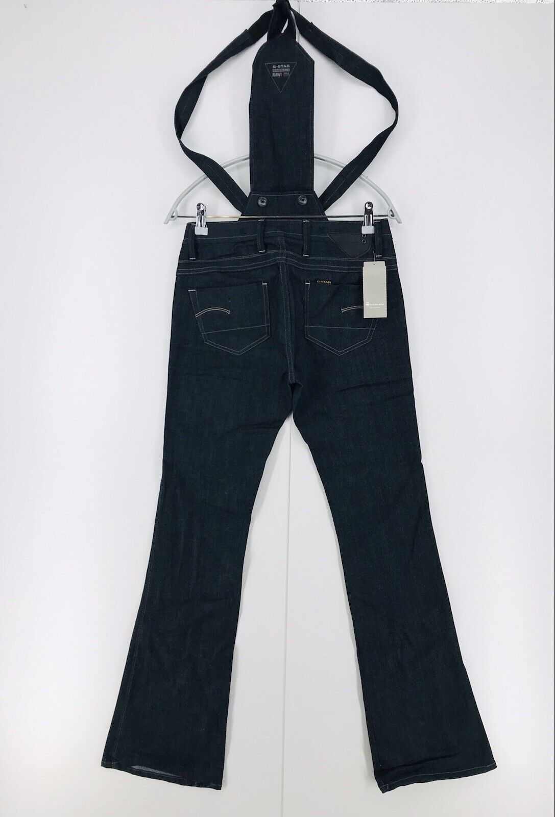 G-STAR RAW MILLAR SALOPET Femme Bleu Foncé Bootcut Fit Salopette Jeans W27 L32