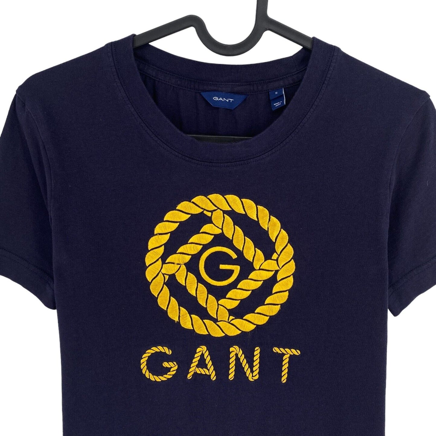 GANT Women Navy Blue Rope Icon Crew Neck Short Sleeves T Shirt Size M