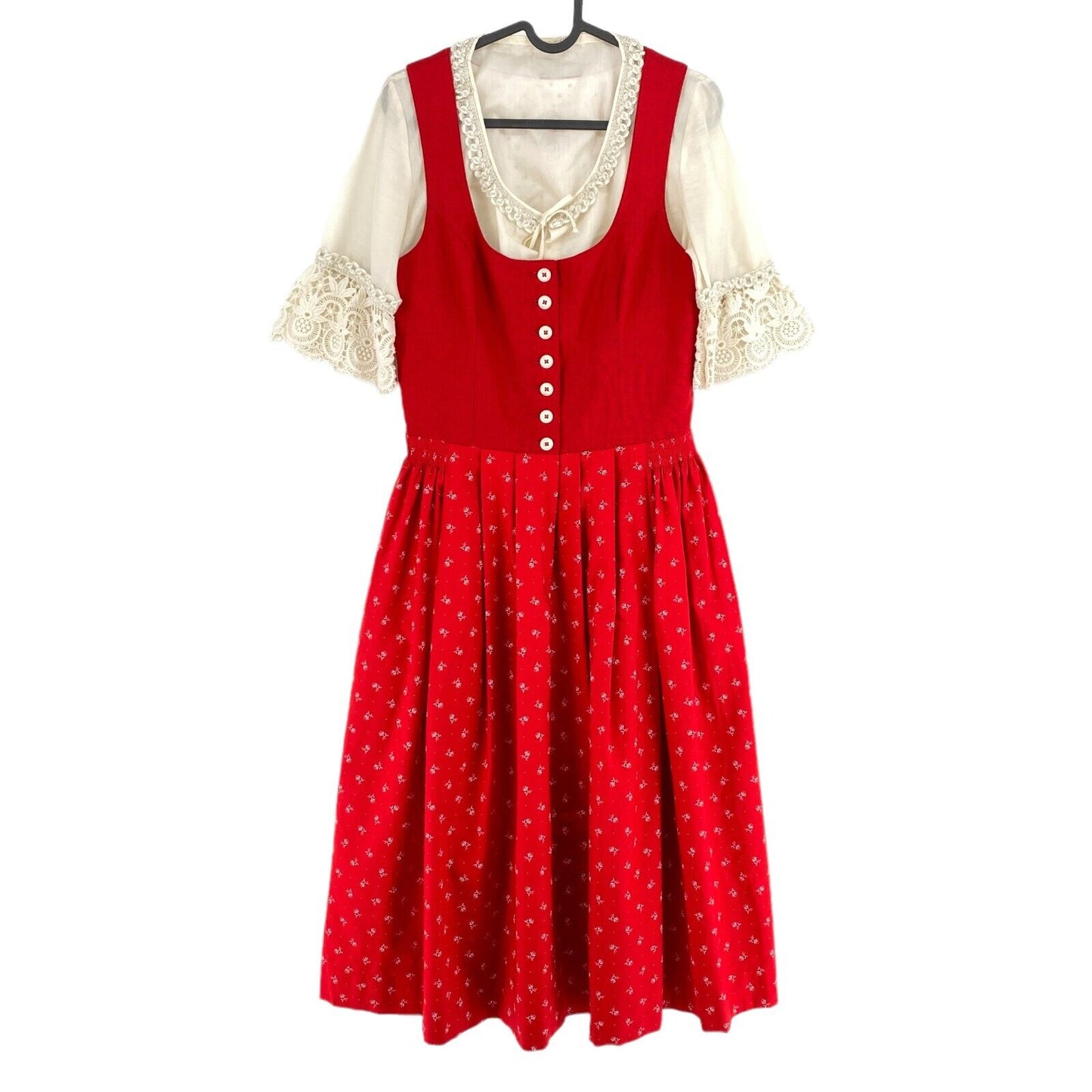 Salzbourger Tyrol Dirndl Oktoberfest Robe Rouge Taille EU 36 UK 8 US 6