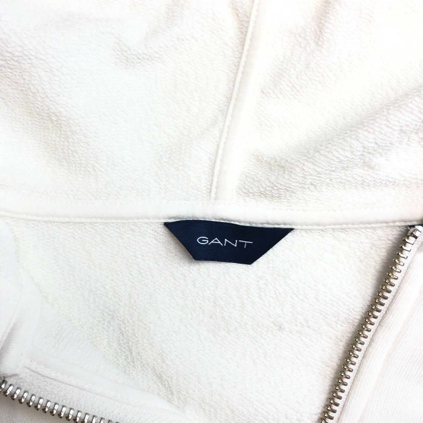 GANT Blanc Full Zip Fleur Brodée Sweat À Capuche Pull Taille SML