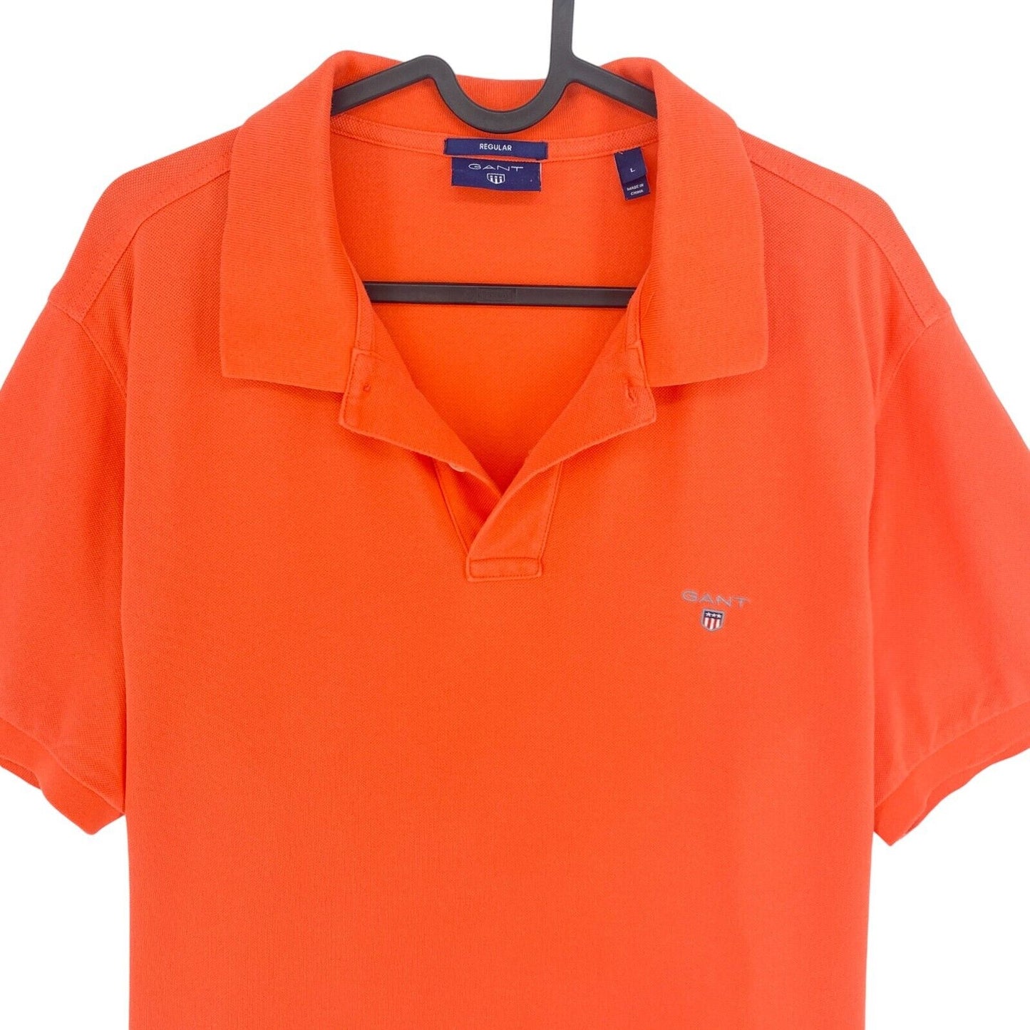 GANT Orange Original Regular Fit Pique Polo Shirt Size L