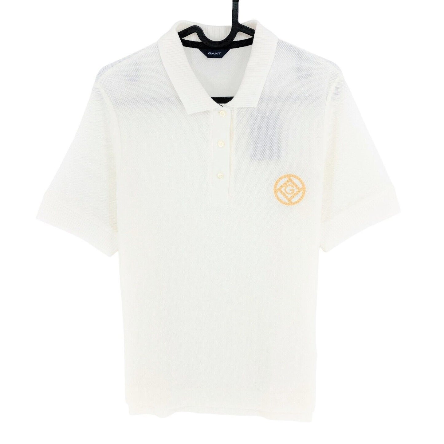 GANT Weißes Rope Icon Piqué-Poloshirt, Größe L