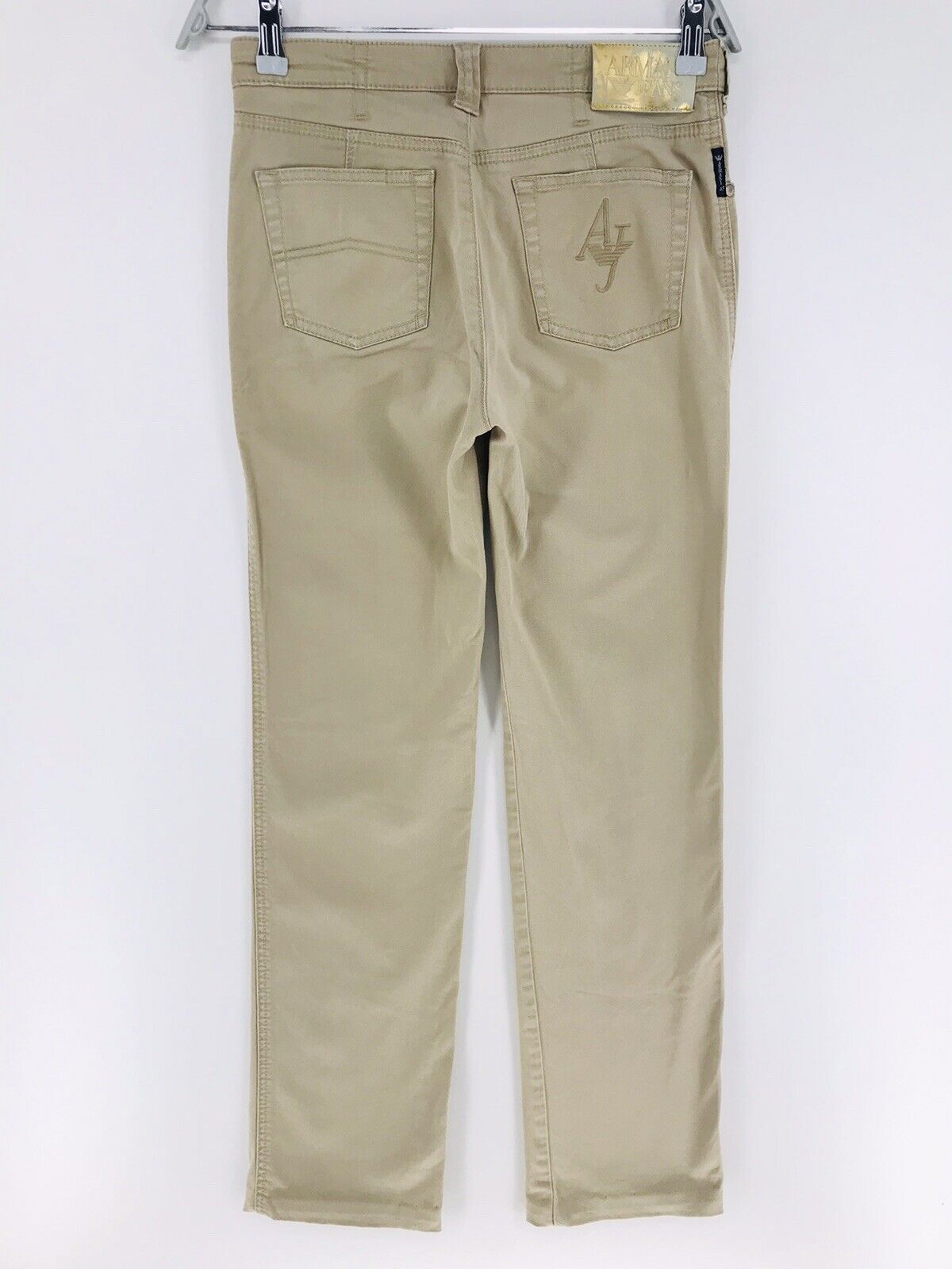 Armani Jeans Femme Beige Stretch Regular Straight Fit Jeans W28 L33