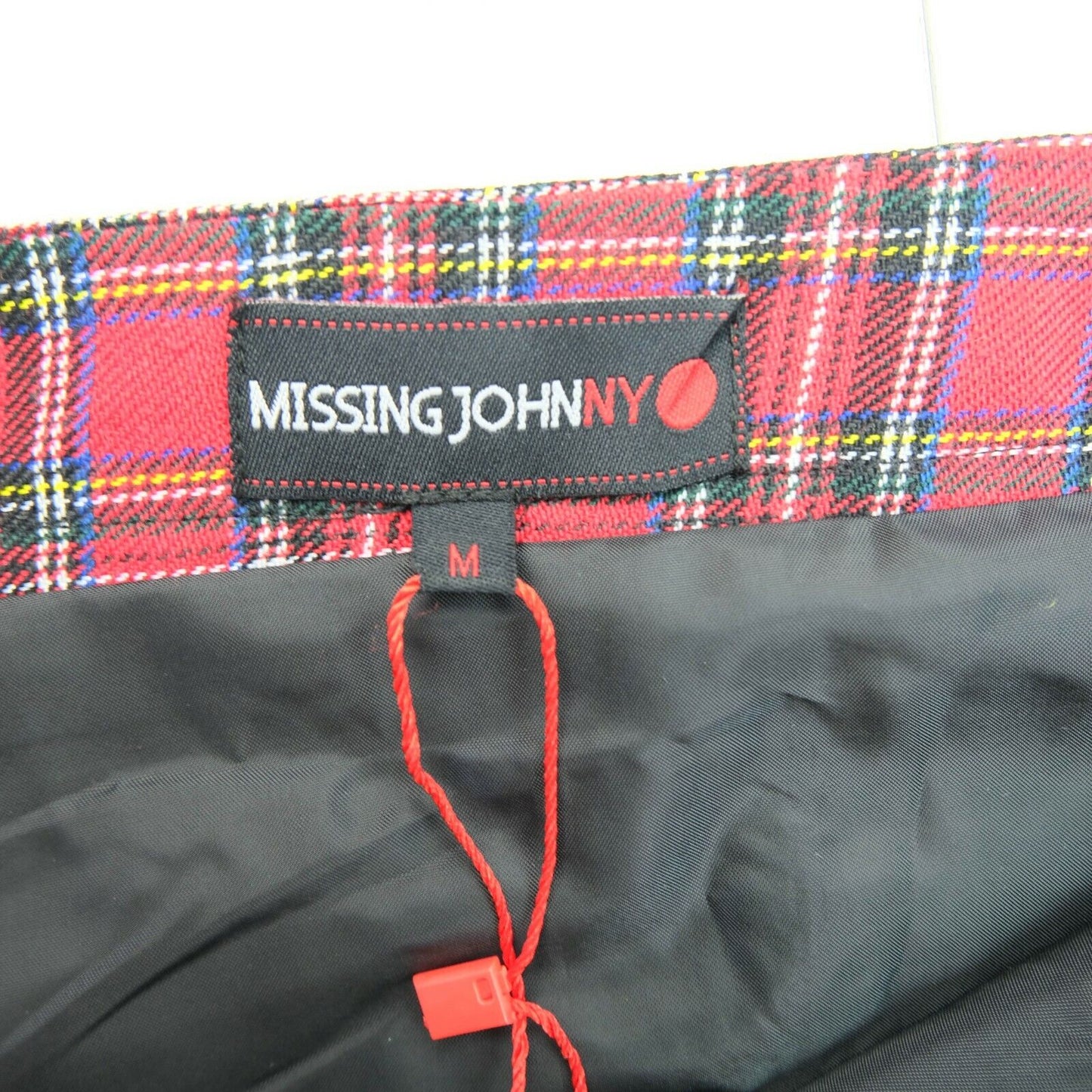 MISSING JOHNNY Red Check Short Skirt Size M