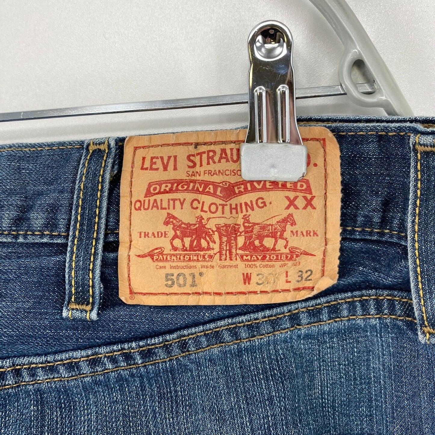 Vintage Levi's 501 Blue Original Regular Straight Fit Jeans W38 L30