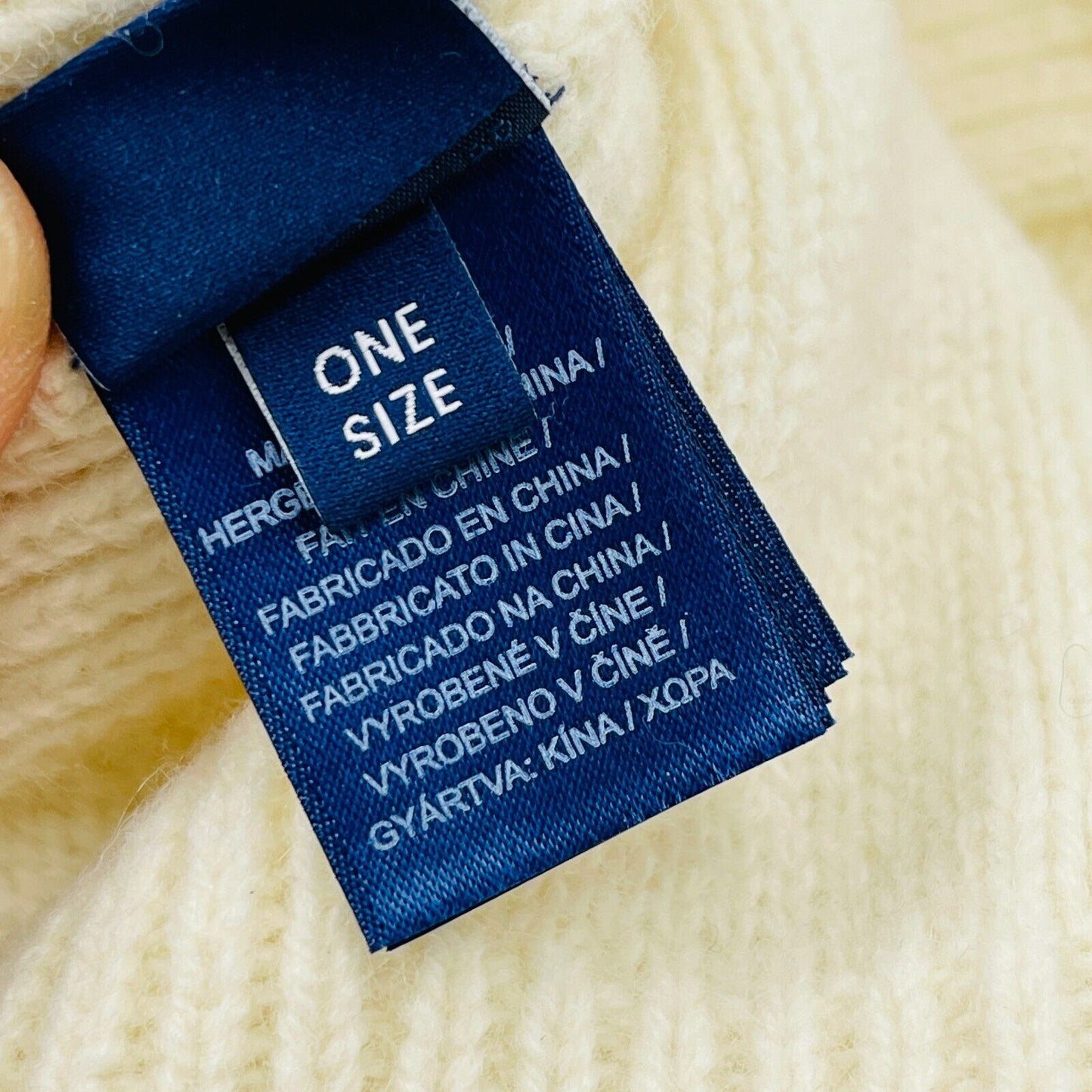 GANT Beanie-Mütze, 100 % Wolle, grobes Zopfmuster, Milchweiß, Einheitsgröße