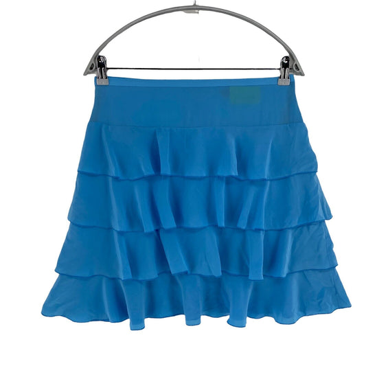 RPR €105 FRENCH CONNECTION Blue 100% Silk Flare Skirt Size EU 36 UK 8 US 6