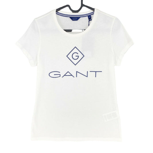 GANT Weißes Lock Up T-Shirt mit Rundhalsausschnitt, Größe M