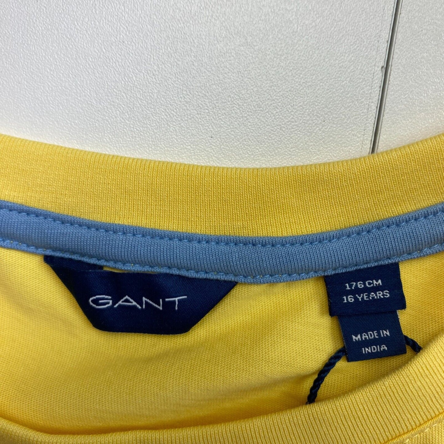 GANT Boys Yellow Logo Crew Neck T-Shirt Size 16 Years 176 cm