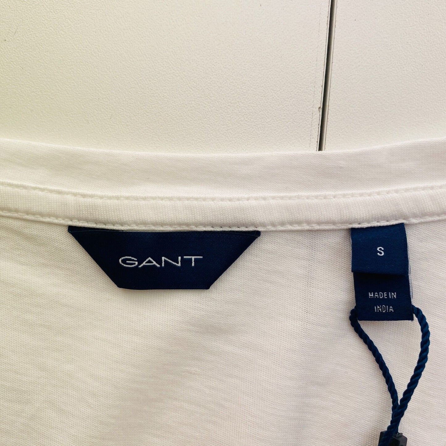 GANT Women White Original V Neck T Shirt Size S