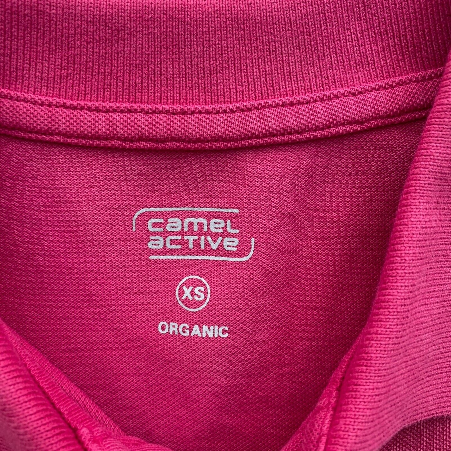 Camel Active Women Dark Pink Solid Short Sleeves Pique Polo Shirt Size XS