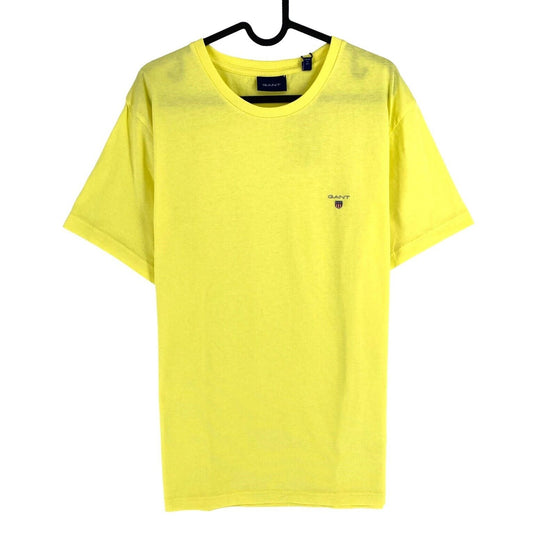 GANT Men Clear Yellow Original Crew Neck Short Sleeves T Shirt Size M