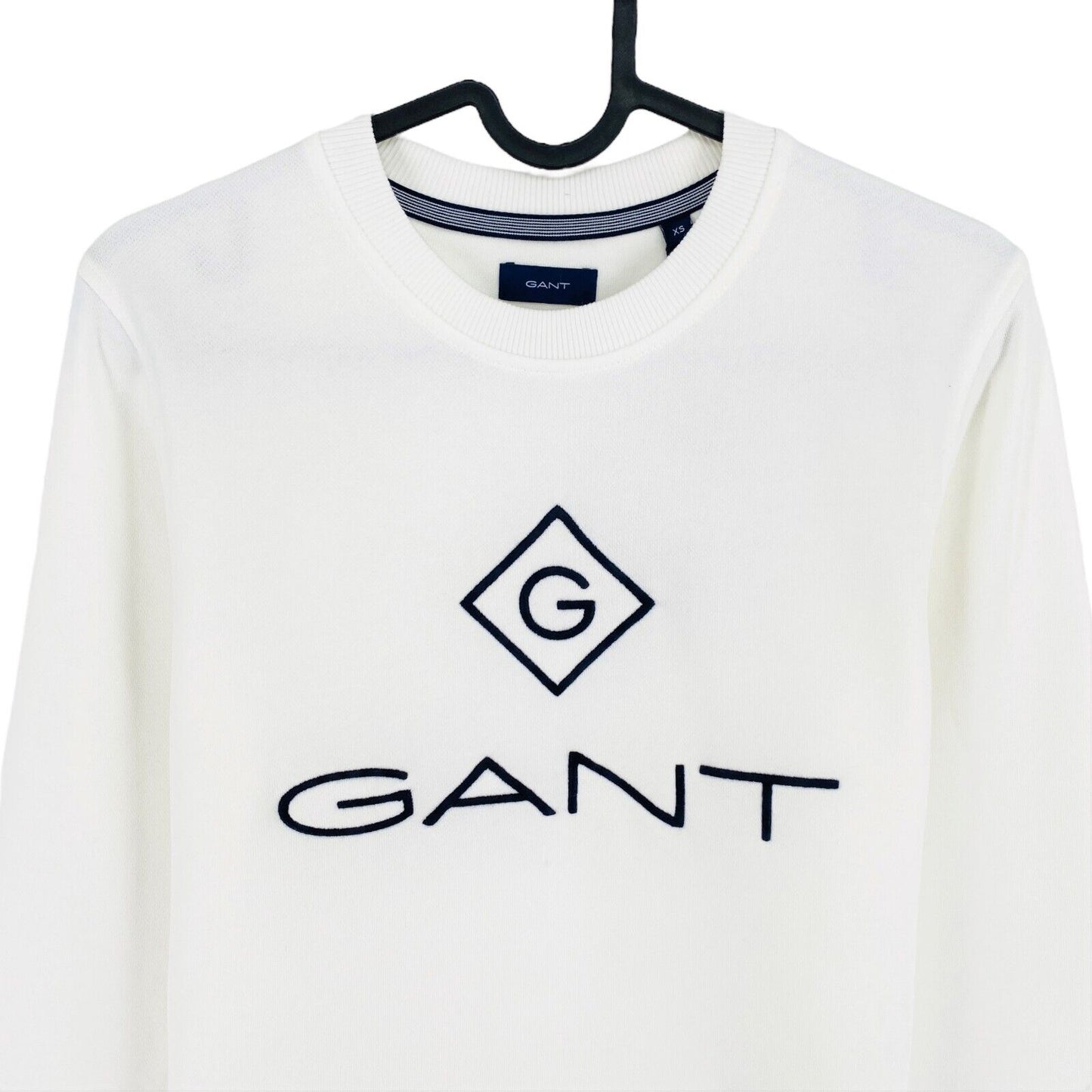 GANT White Lock Up Crew Neck Sweater Jumper Size XS