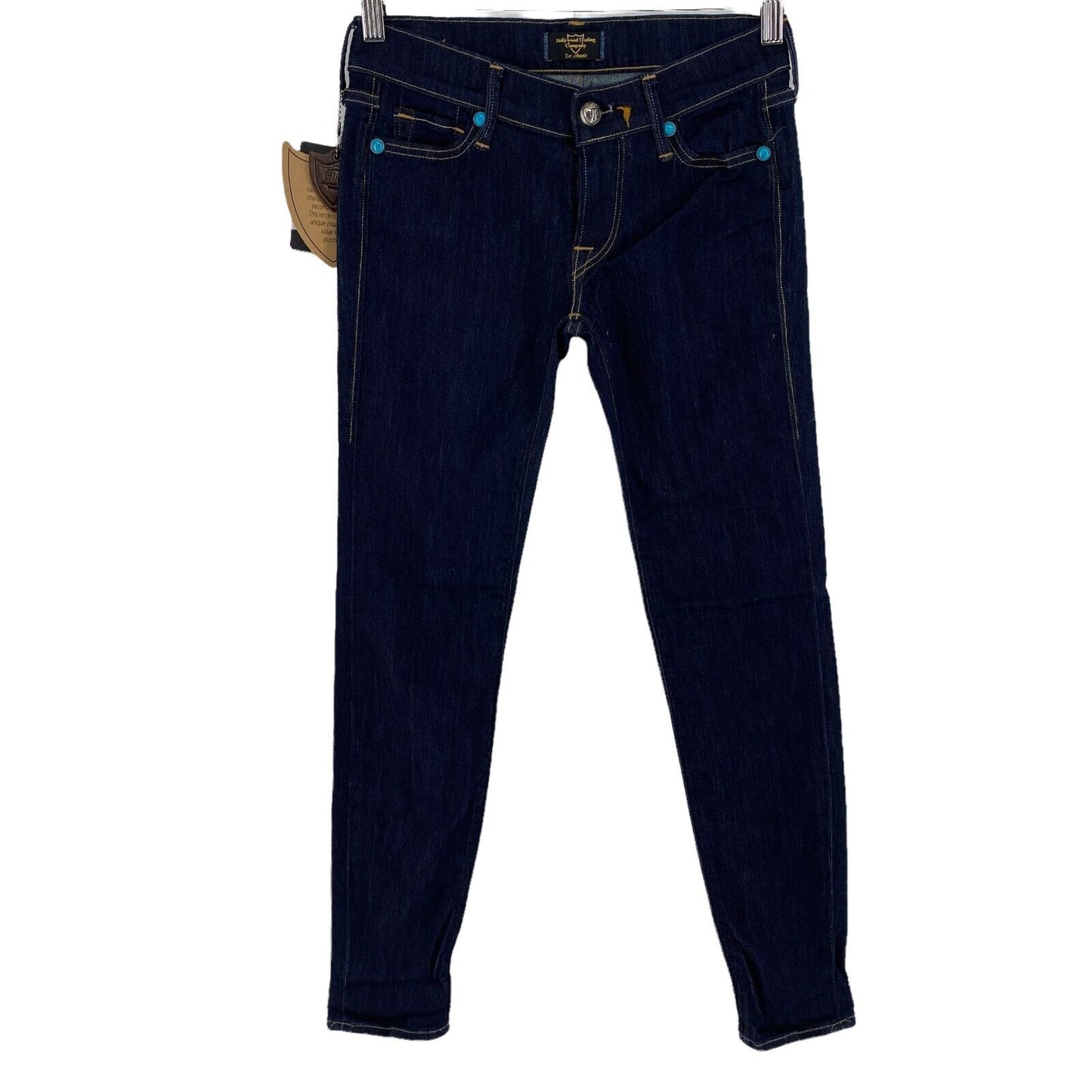 UVP 173 € HTC Marineblaue Jeans mit Skinny-Bein aus Baumwollmischung, Größe 27 28