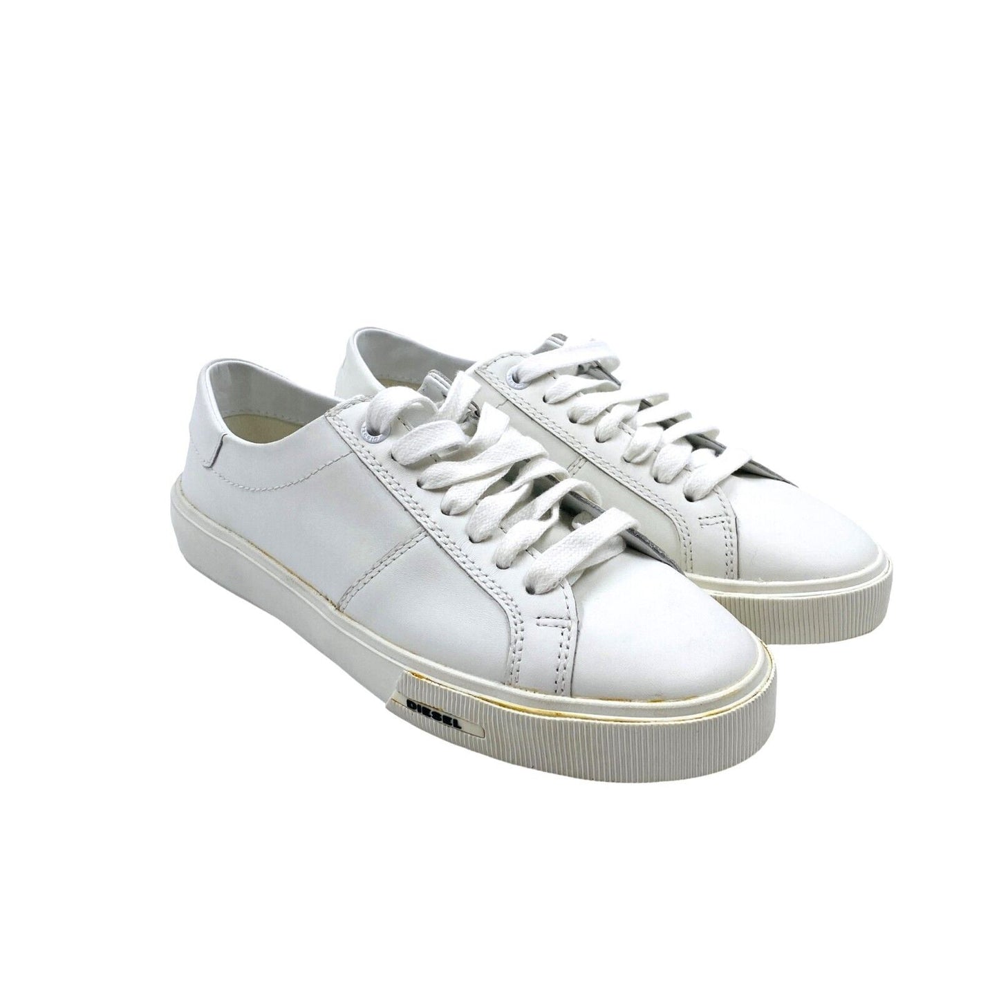 DIESEL White Low Top Lace Up Sneakers Shoes Size EUR 36 UK 4 US 6