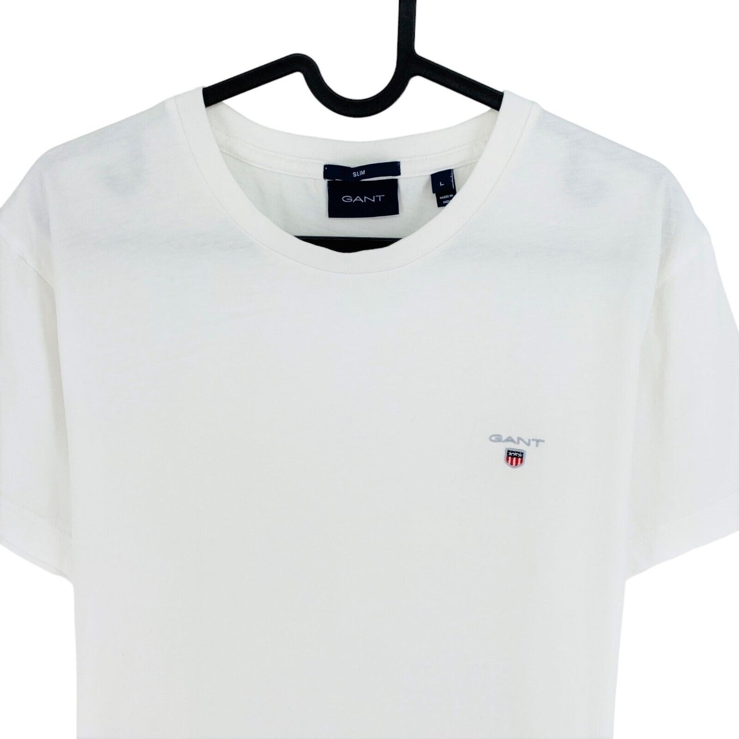 GANT White Original Slim Fit Crew Neck T Shirt Size L