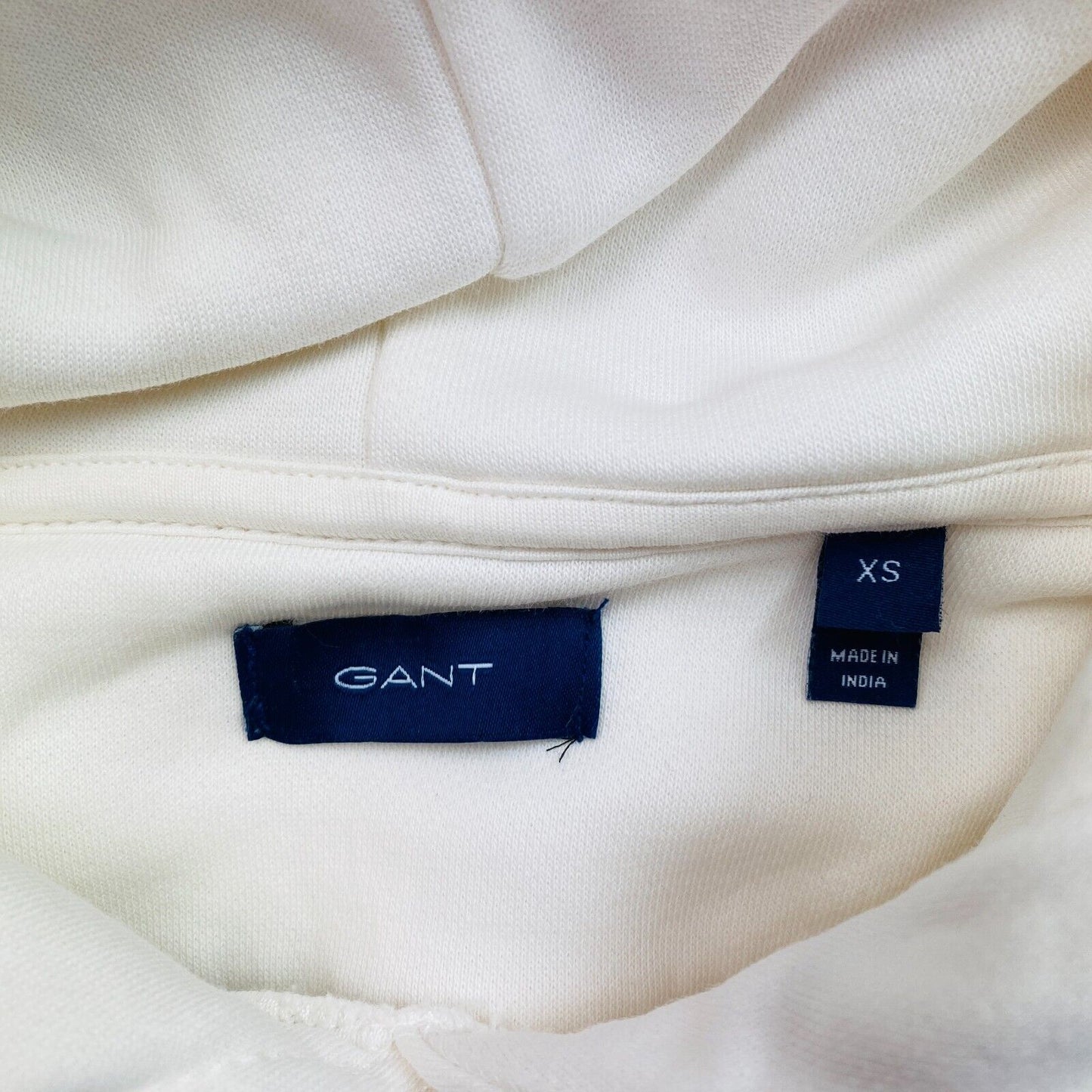 GANT White Tonal Archive Shield Hoodie Pullover Sweater Size XS