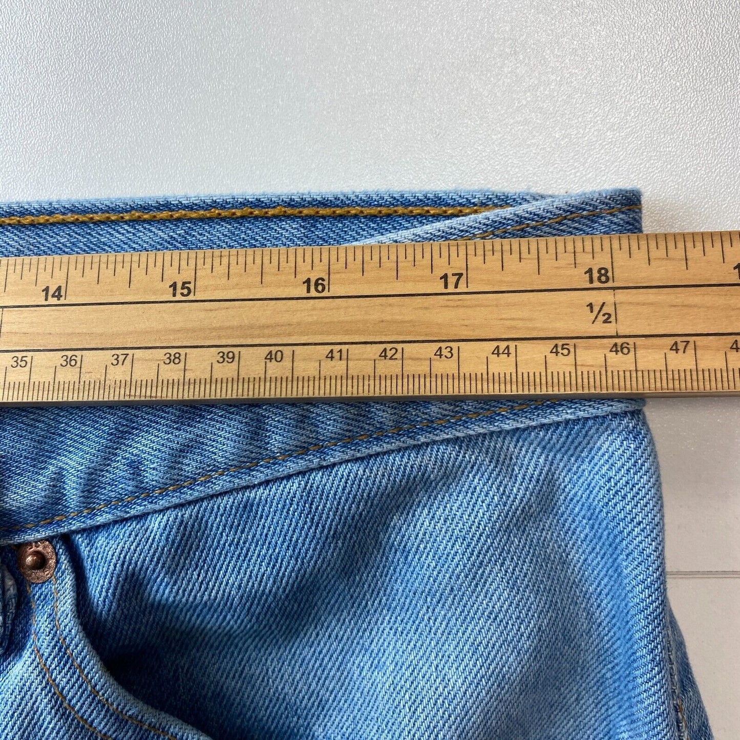 Vintage Levis 521 Blaue Jeans mit normaler gerader Passform W38 L28