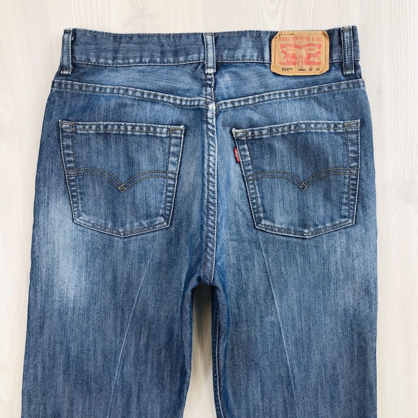 Vintage Levi's 514 Boys Blue Slim Straight Fit Jeans 18 Reg / W29 L29