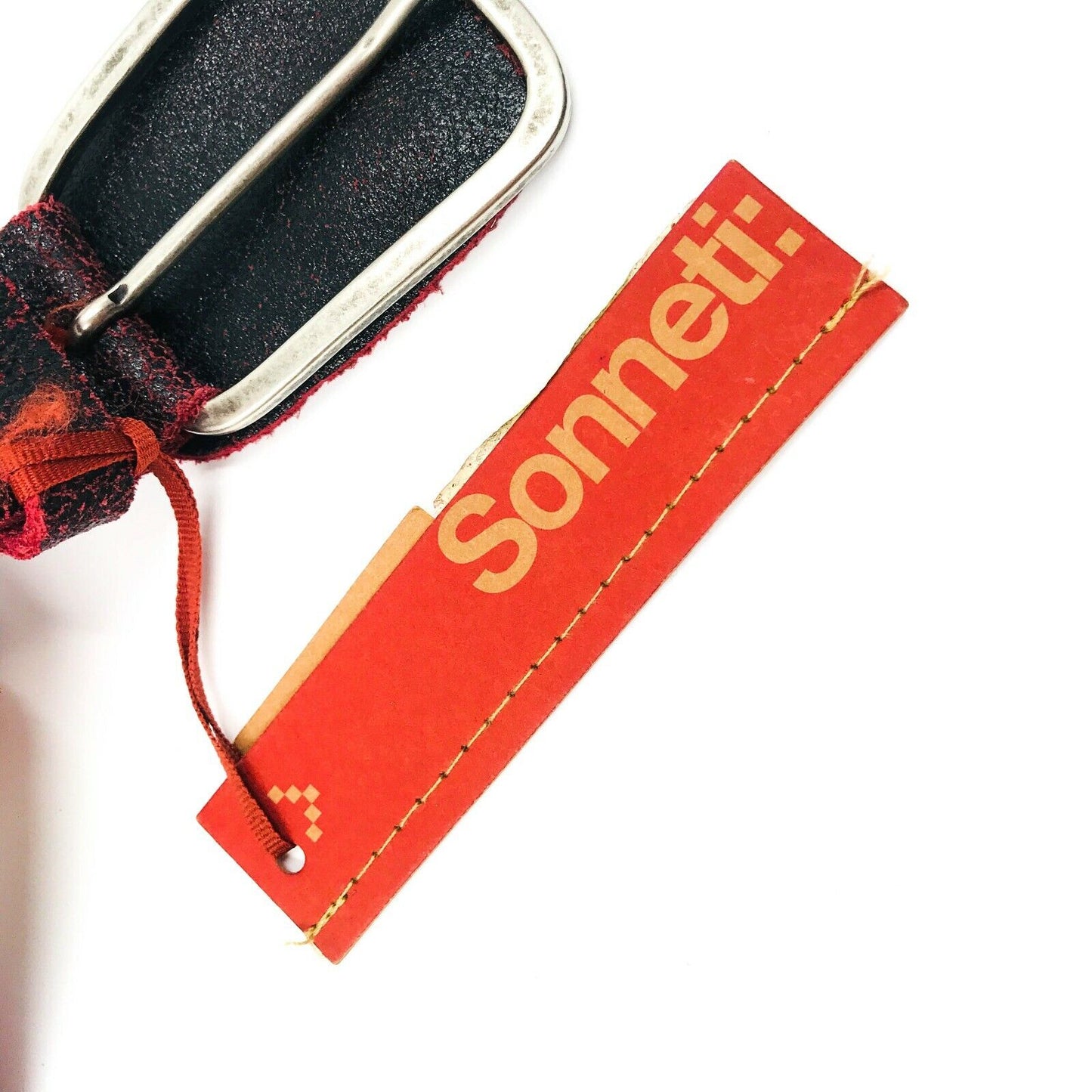 Sonneti Ceinture en cuir rouge noir de haute qualité Taille 34 po.