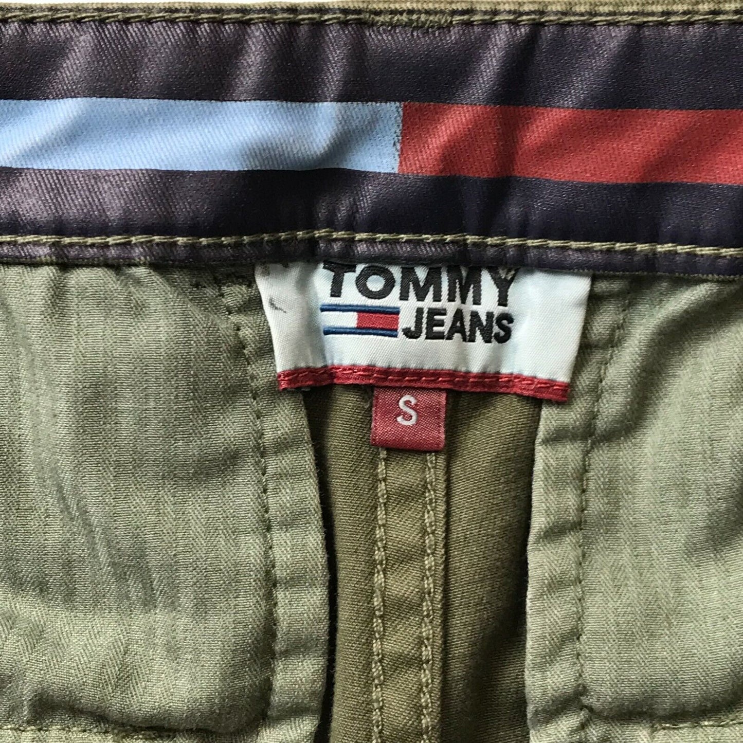 Tommy Hilfiger Femme Vert Olive Coupe Fuselée Décontractée Jeans Taille S W29