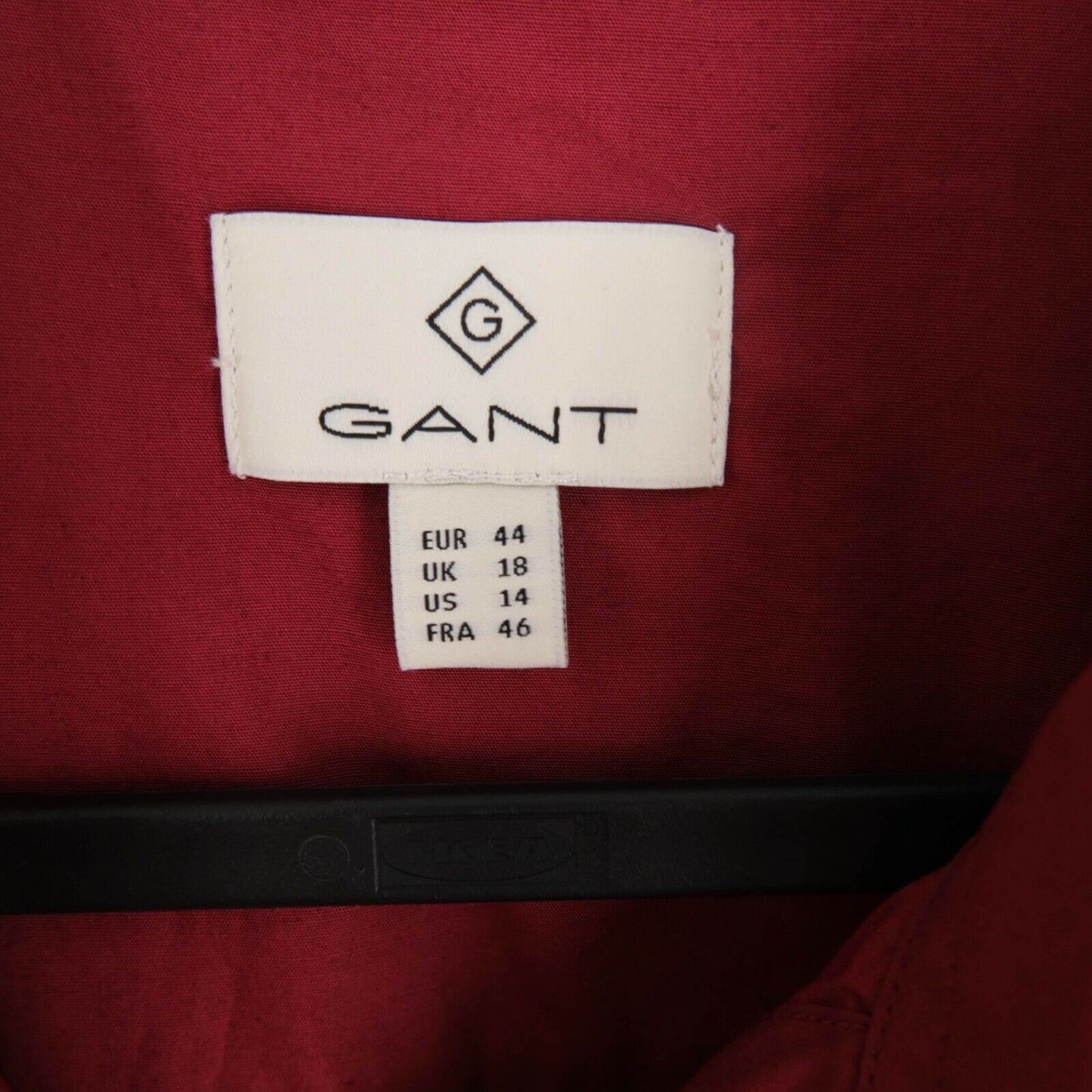 GANT Dark Red Solid Stretch Broadcloth Shirt Size EUR 44 UK 18 US 14