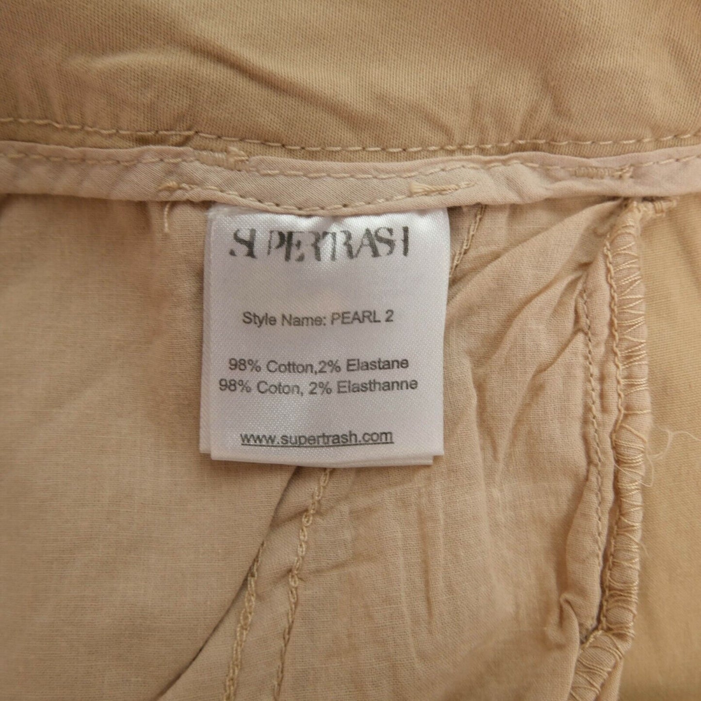 Supertrash Pearl 2 Light Brown Chino Pants Trousers Size 26 28 29 30