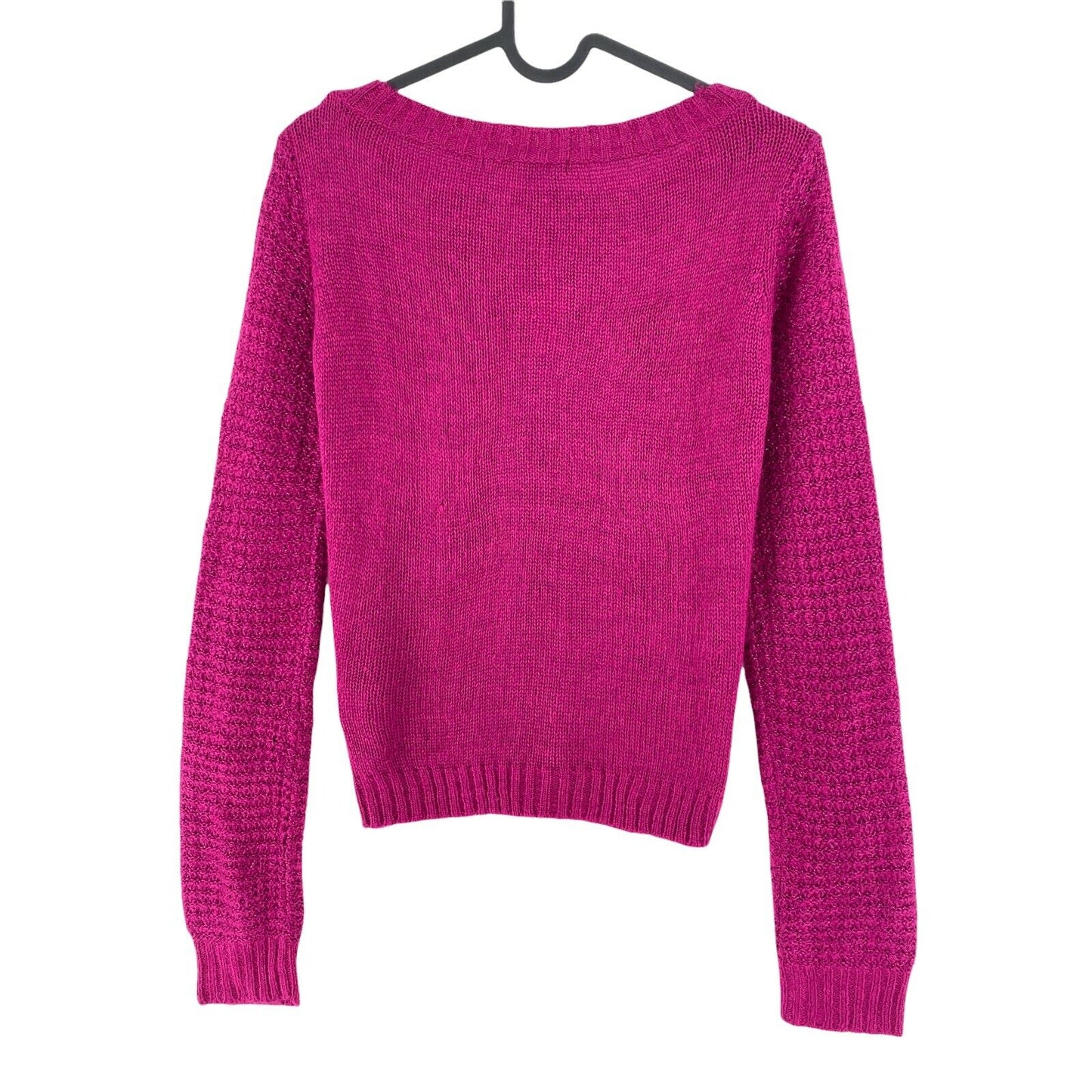 TALLY WEIJL Dark Pink Crew Neck Sweater Jumper Size 2XS XS