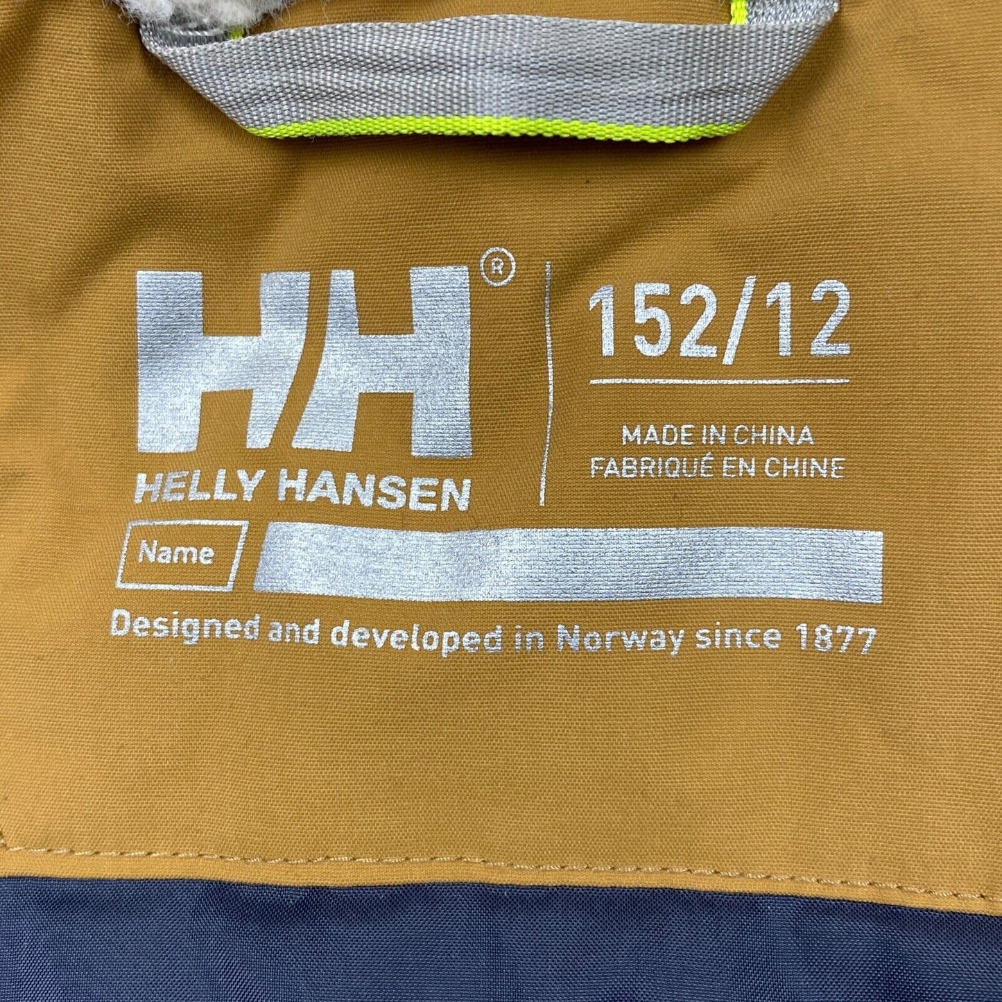 HELLY HANSEN Mustard Yellow Hooded Parka Jacket Coat Size 12 Years 152 Cm