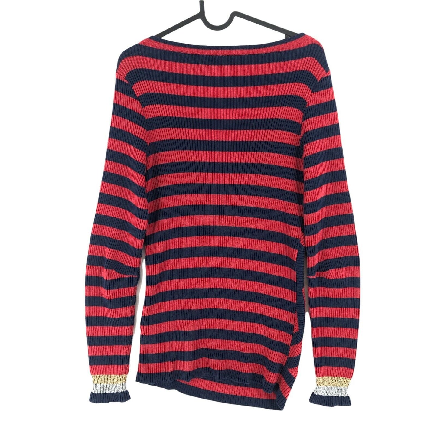 TOMMY HILFIGER COLLECTION Red Striped Boat Neck Sweater Jumper Size XS