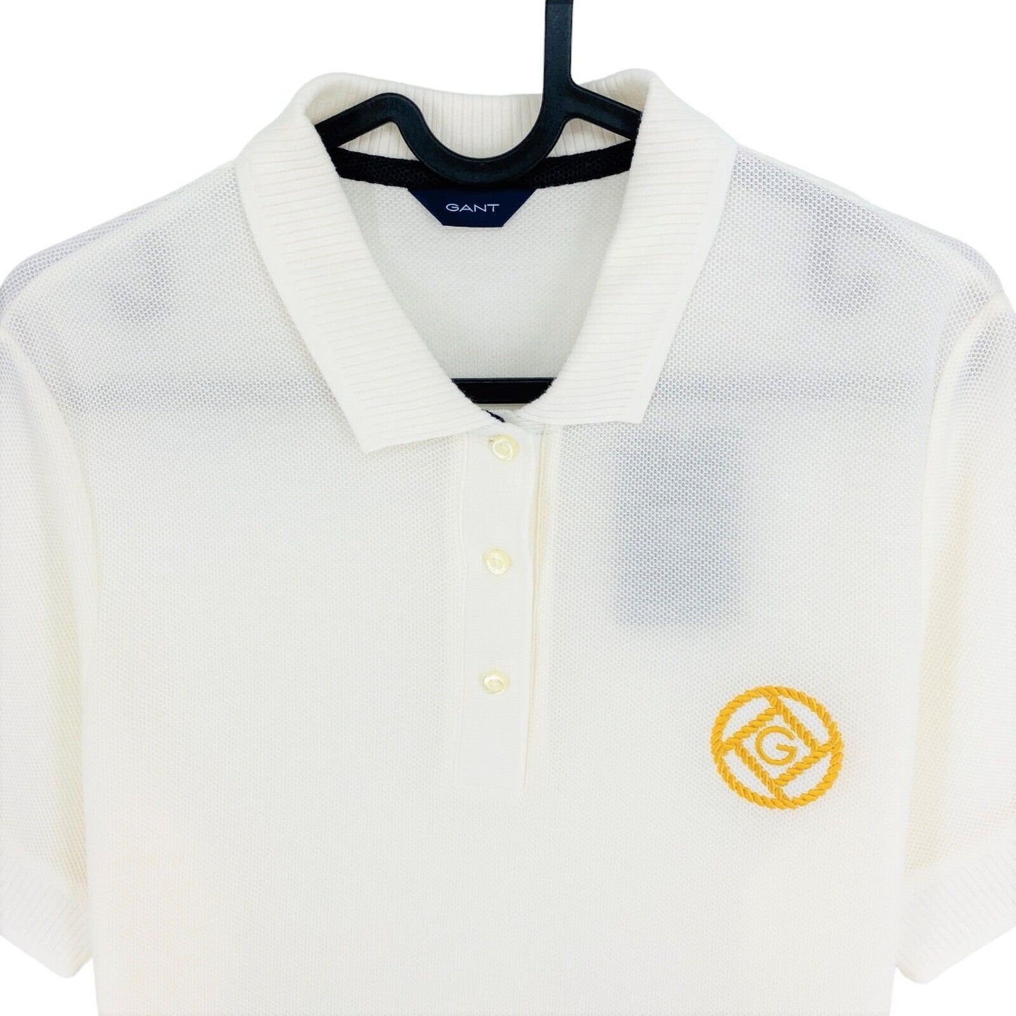 GANT White Rope Icon Pique Polo Shirt Size L