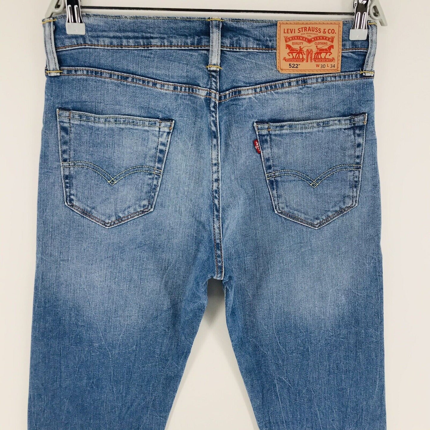 Levi's 522 Blue Stretch Slim Tapered Fit Jeans Size W30 L34