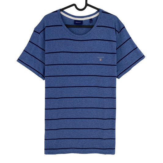 GANT Blue Striped Crew Neck T-Shirt Size L