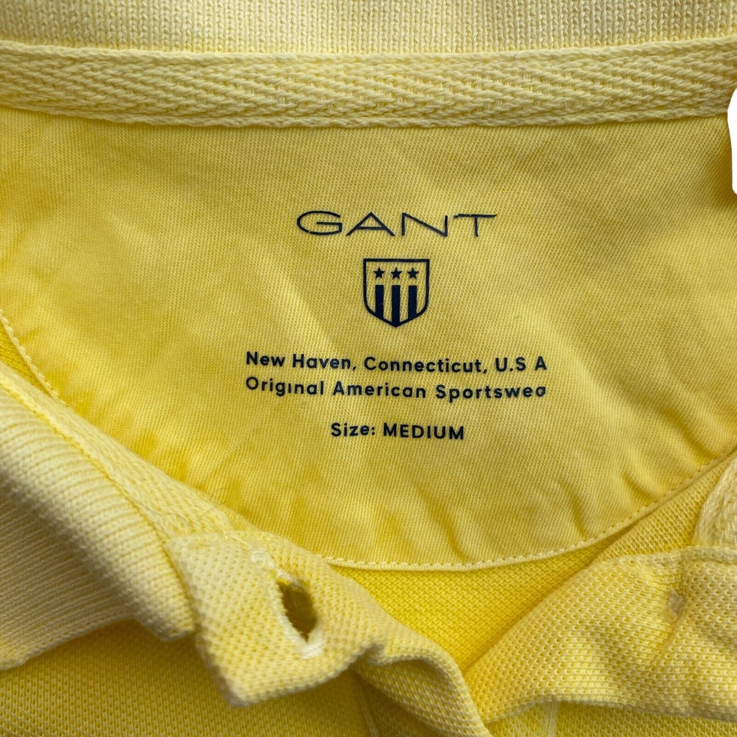 GANT Yellow Pique Polo Shirt Size M