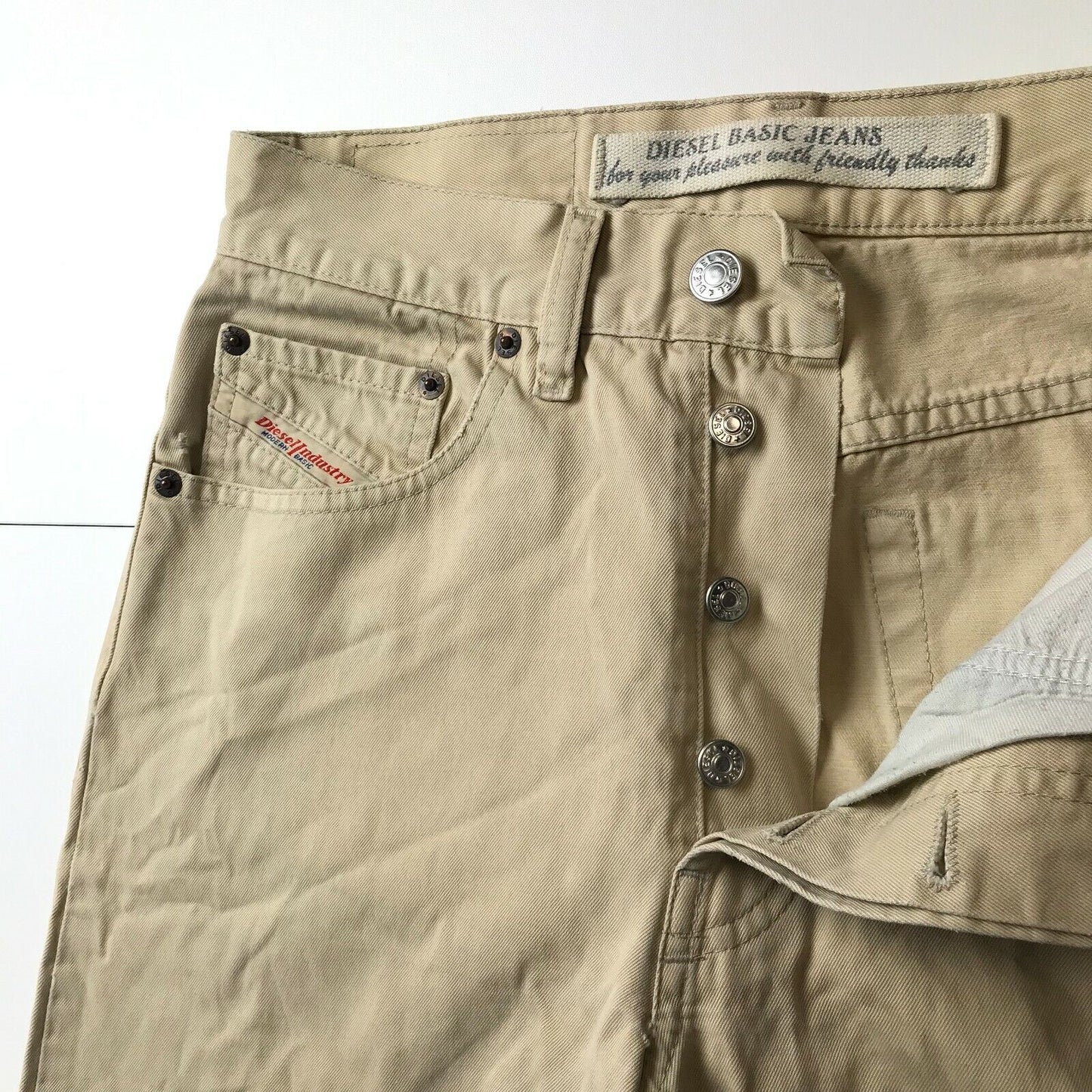 Diesel CHEYENNE Beige Regular Straight Fit Jeans W29 L30 Made In Italy