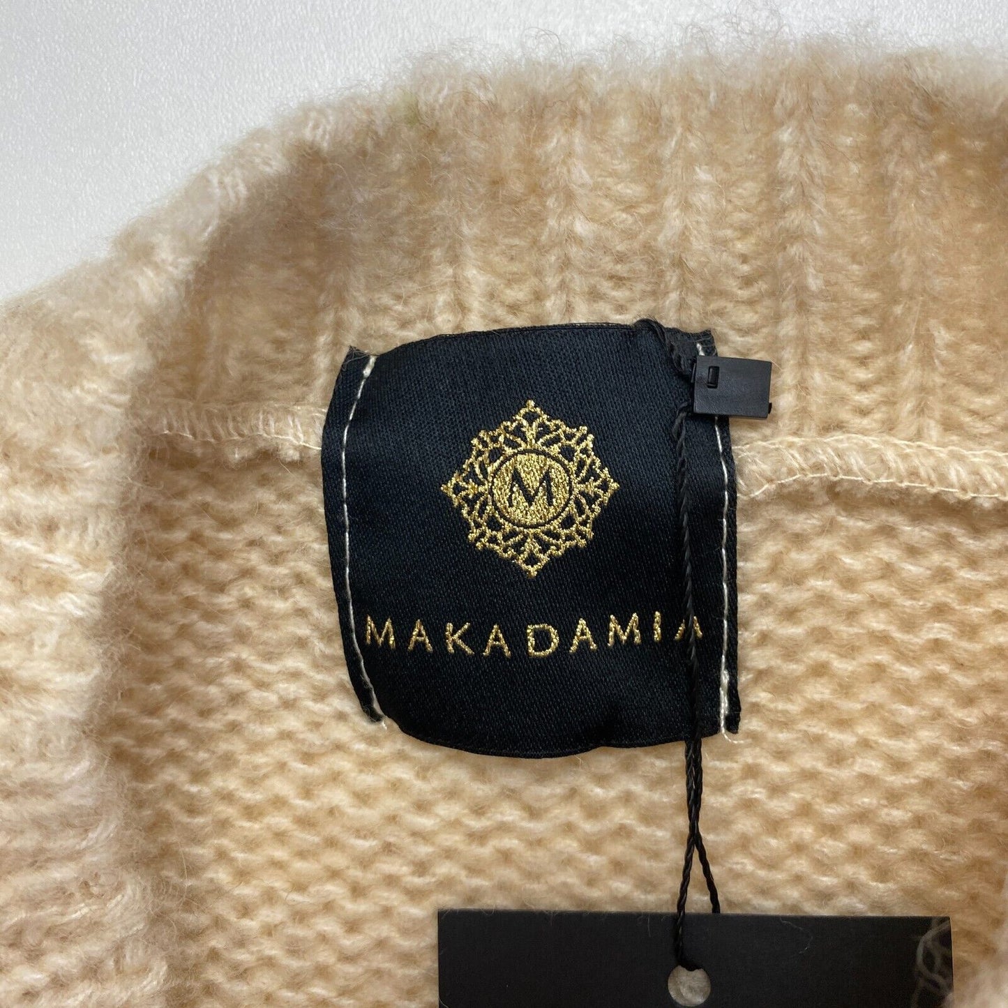 MAKADAMIA Women Brown Crew Neck Sweater Pullover Jumper One Size