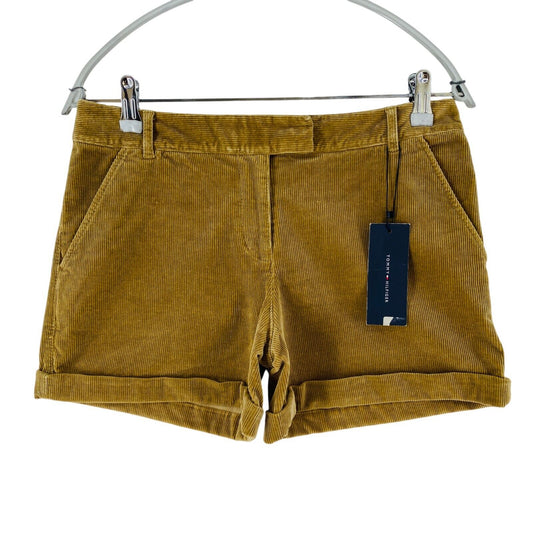 Tommy Hilfiger Women Brown Regular Fit Corduroy Shorts Size 4 W29