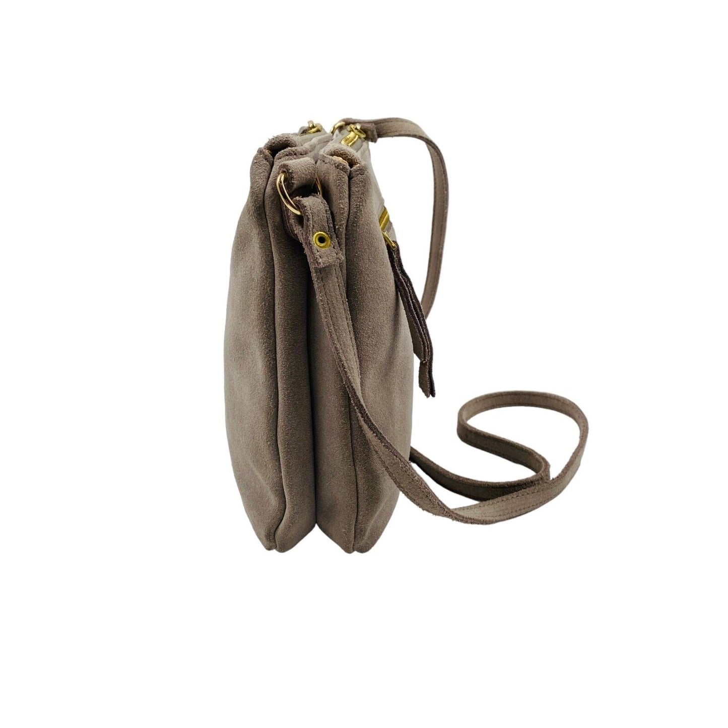 MAZARIN Grey Suede Leather Handbag Shoulder Bag Crossbody Bag