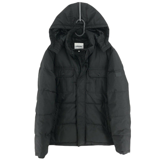 JACK & JONES Black Hooded Padded Puffer Coat Jacket Size L