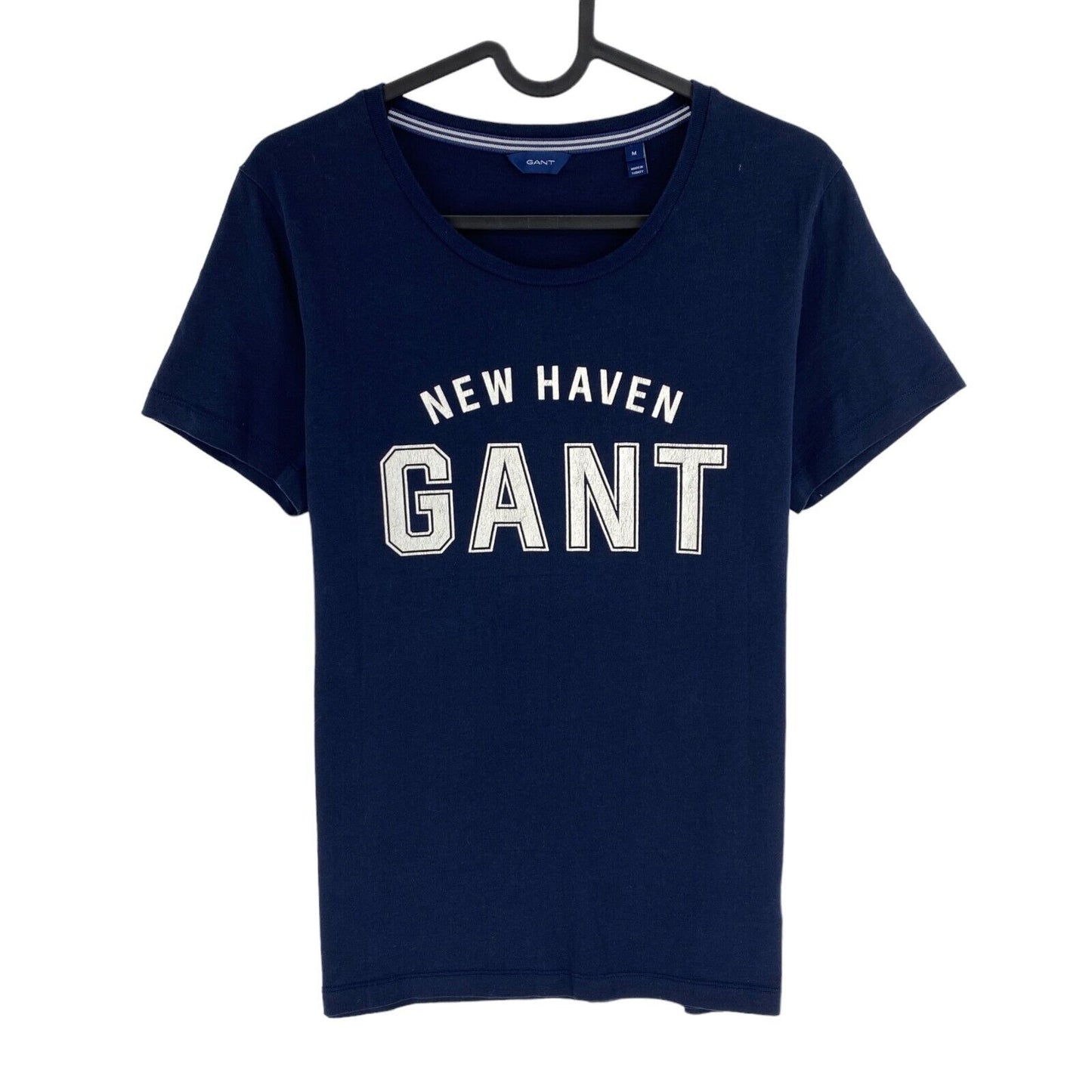 GANT Women Navy Blue Logo Crew Neck Short Sleeves T Shirt Size M