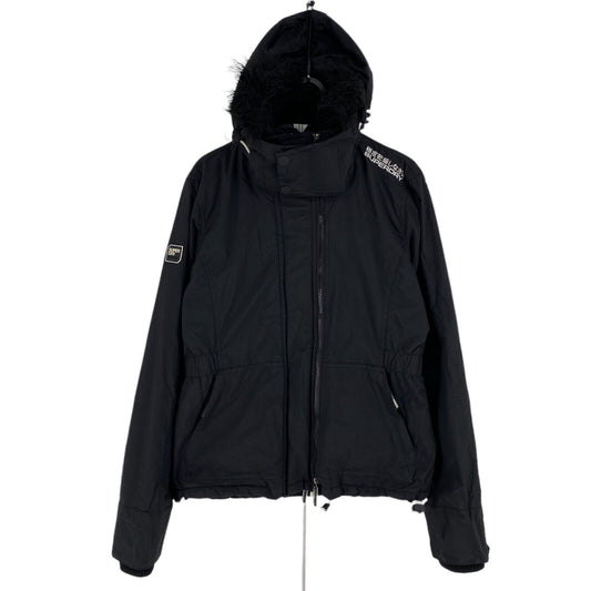 SUPERDRY THE WIND ATTACKER ENGINEERED Black Hooded Jacket Coat Size M