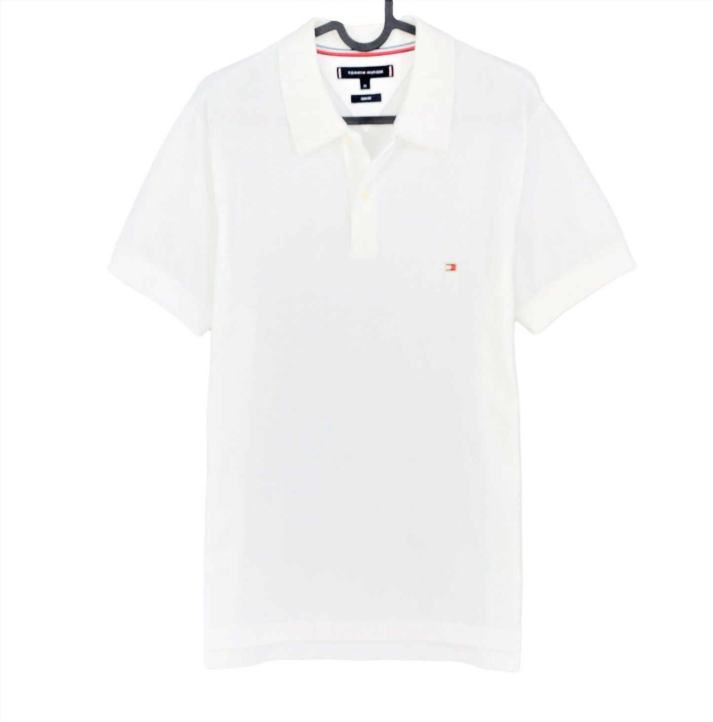 TOMMY HILFIGER White Slim Fit Polo Shirt Size M